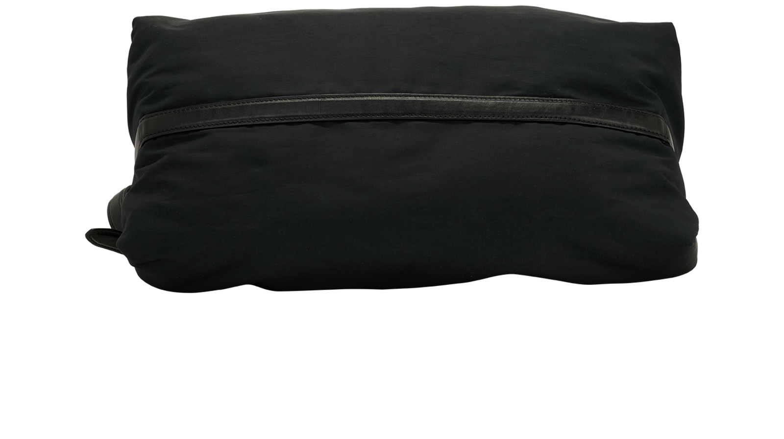 Drawstring Bag, &pound;210, Handbags, Black, Leather/Nylon, Top view